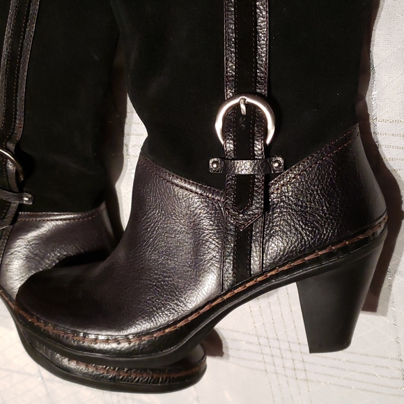 Naturalizer N5 New DANDY Knee High Comfort Fashion Suede & Leather Boot BLACK 10 - Picture 9 of 16